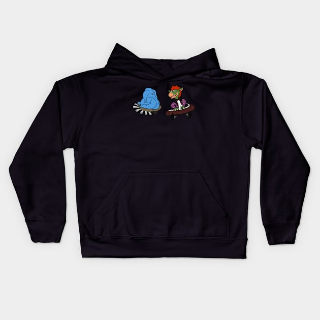 Sonny and Max Dueling Piano Kids Hoodie by Ryan Bray Art